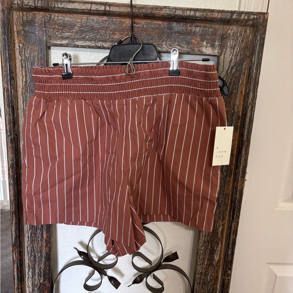A New Day Women's Brown Striped Shorts